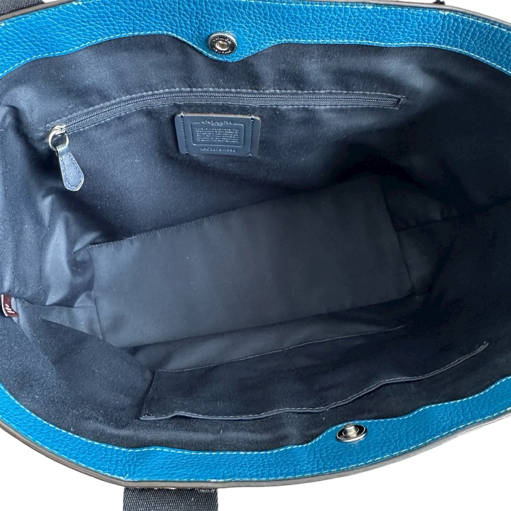 Coach Jes Tote Horse and Carriage Leather Silver Blue Jay 1896 - Picture 7 of 17